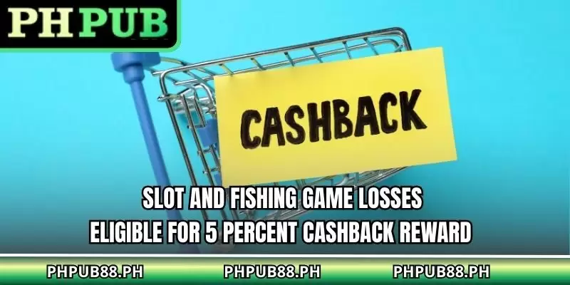 Slot and fishing game losses eligible for 5 percent cashback reward
