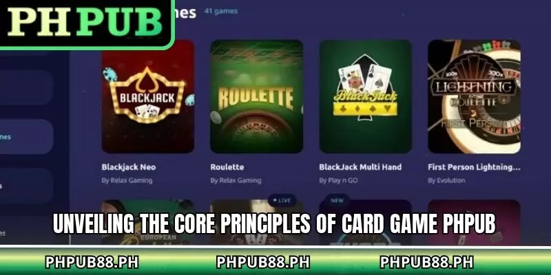 Unveiling the core principles of card game PHPUB